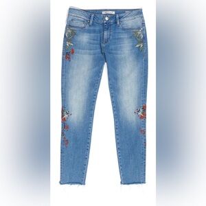 Mavi Adriana Ankle Denim Jeans with Embroidery Flowers